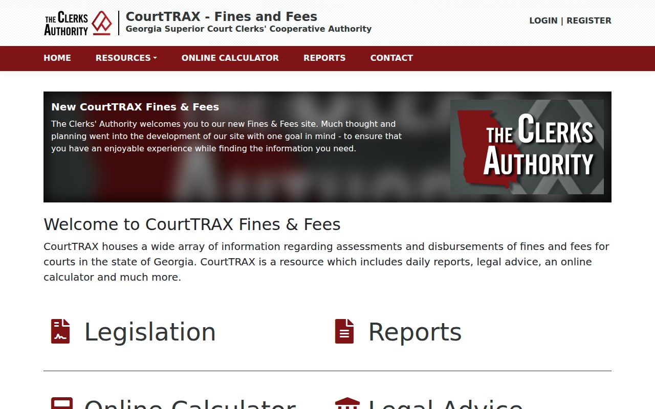 Evans County court records CourtTRAX system