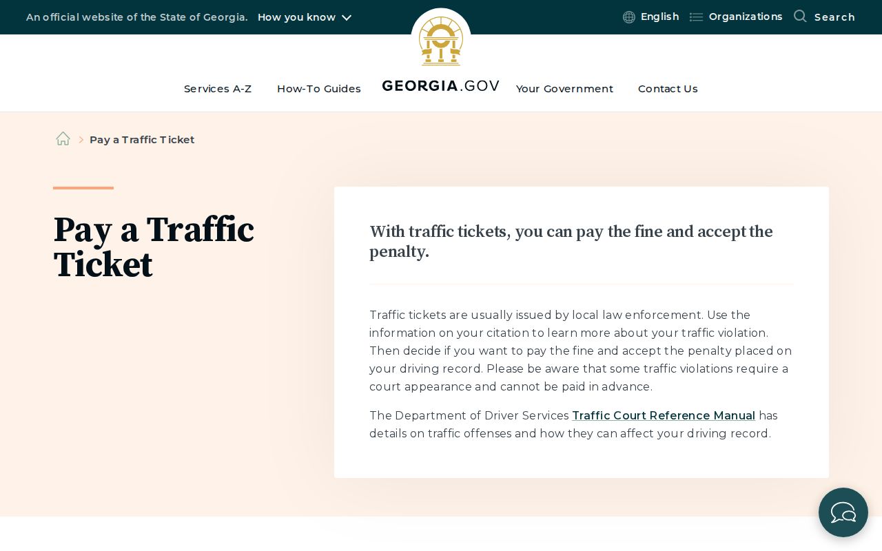 Evans County traffic court official payment requirements